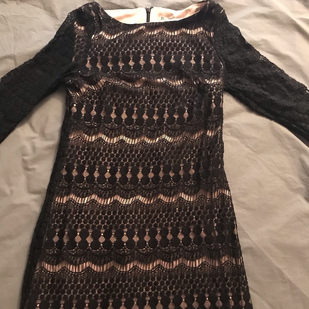 Black/Tan Lace Dress